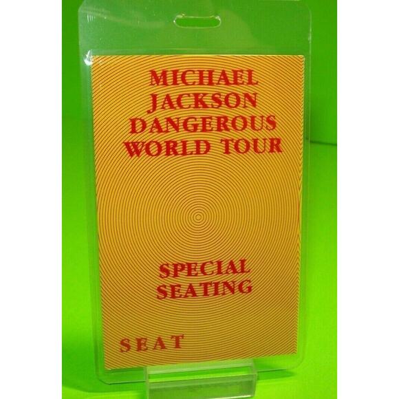 Michael Jackson Backstage Music Pass Original Dangerous Concert World Tour 1992 - Picture 1 of 2